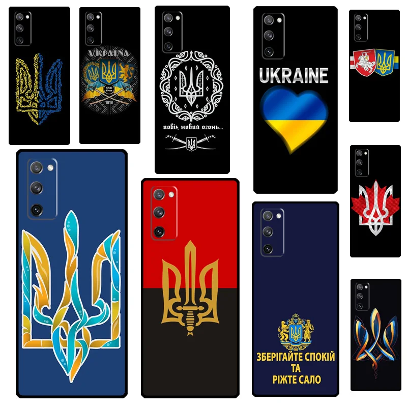 Ukraine Tryzub Flag Case For Samsung Galaxy S25 Ultra S9 S10 S20 S22 S21 Plus S23 Ultra S24 FE Back Phone Cover