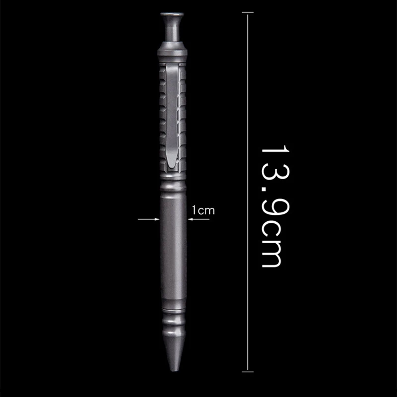 Titanium Alloy ปากกาสีดำ EDC สำนักงานธุรกิจการเขียนปากกาแกะปากกา