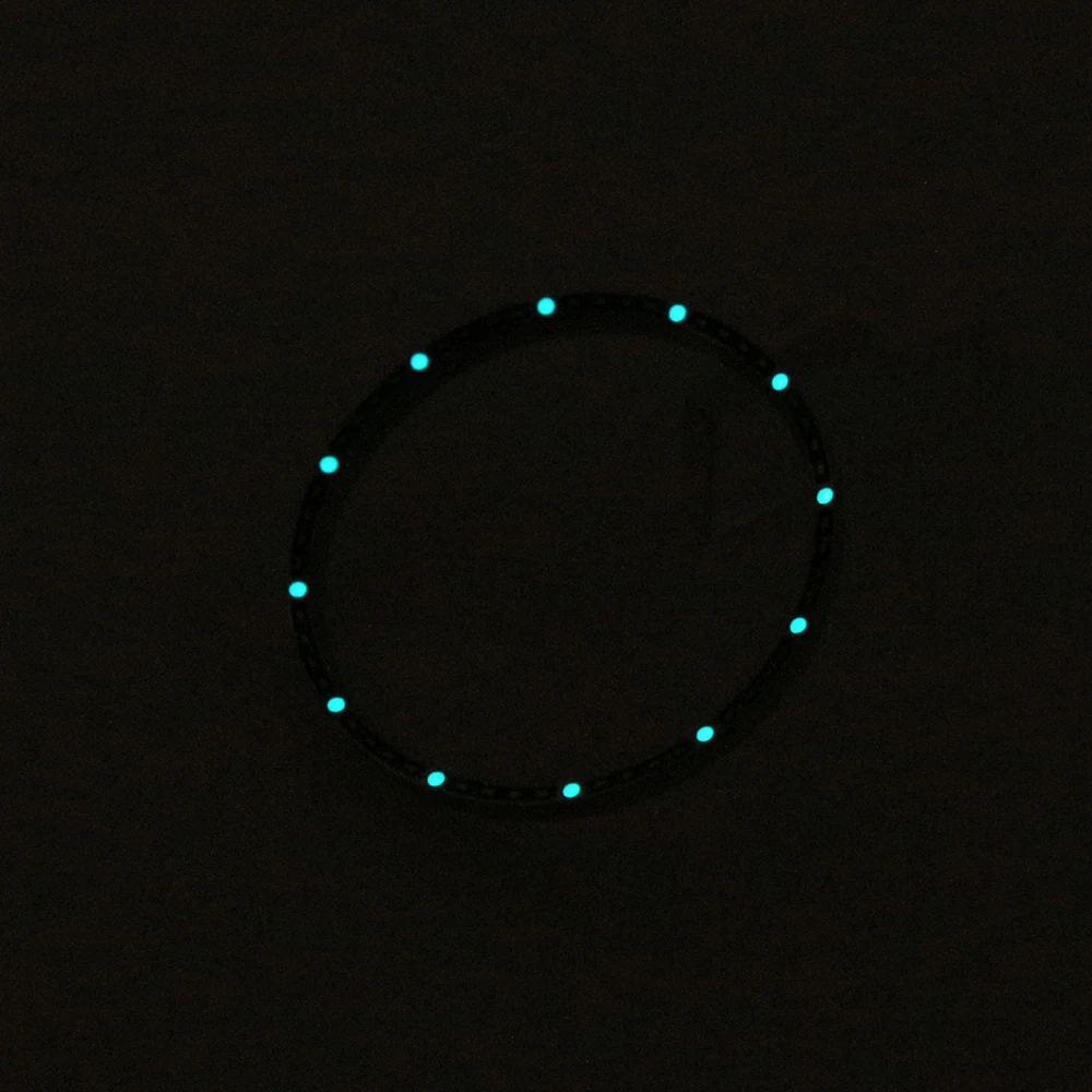 حلقة فصل ساعة مضيئة زرقاء ، فولاذ مقاوم للصدأ 316L ، BGW9 ، SKX007