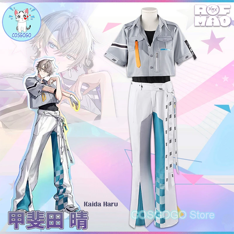 COSGOGO Vtuber NIJISANJI ROF-MAO Kaida Haru / Fuwa Minato / Kenmochi Toya / Kagami Hayato Cosplay Costume Anime Robe Halloween