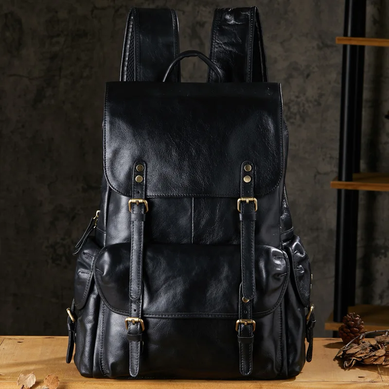

2025 Men Leather Backpack