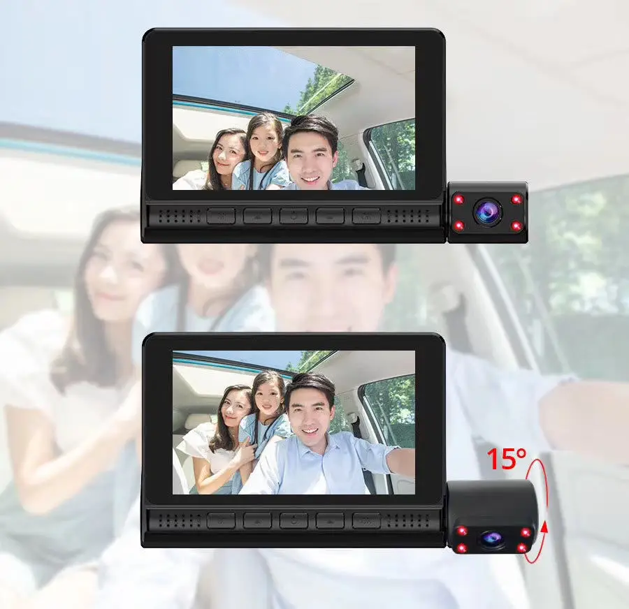 4" Mirror Dash Cam Night Vision 1080P FHD Full Touch Screen 170 Degree Wide Angle Backup Camera For Cars