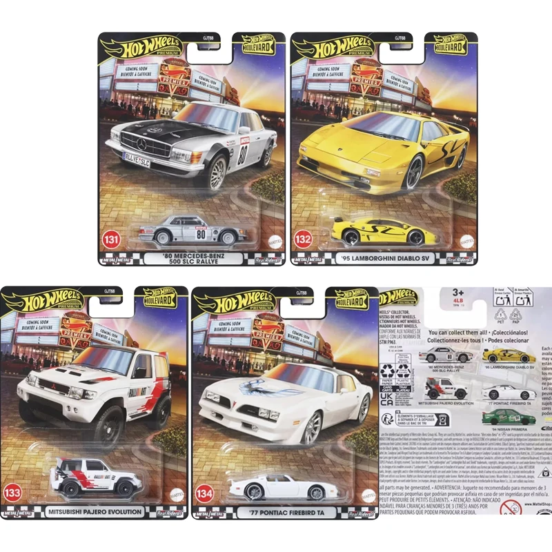 Original Hot Wheels Premium coche bulevar juguetes niños 1/64 Diecast Mercedes Benz Lamborghini Diablo Mitsubishi Pontiac Nissan regalo