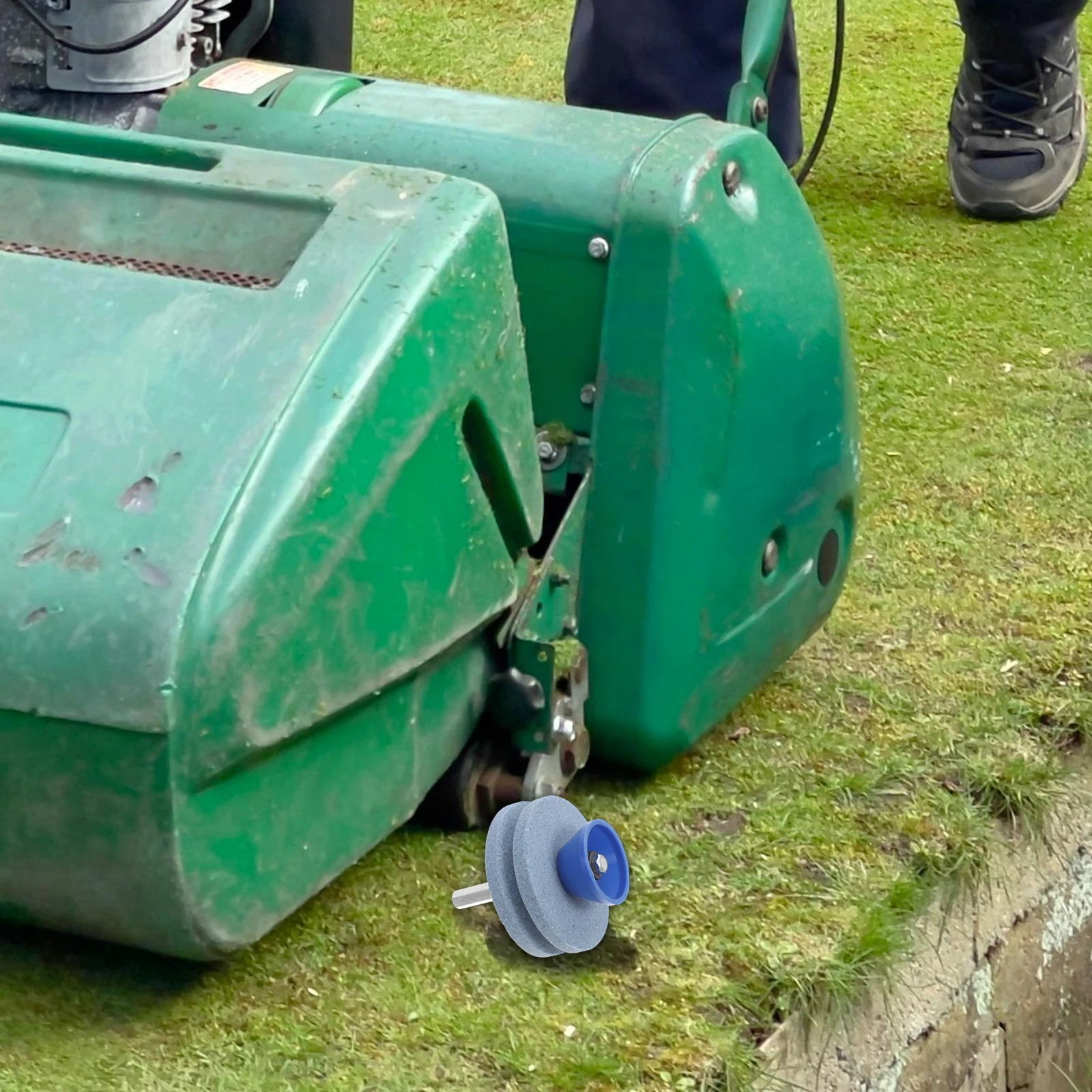 

2Pcs Lawn Mower Blades Sharpener Precision Sharpening Easy Installation Universal Garden Tool Maintenance Kit Scissor Sharpener