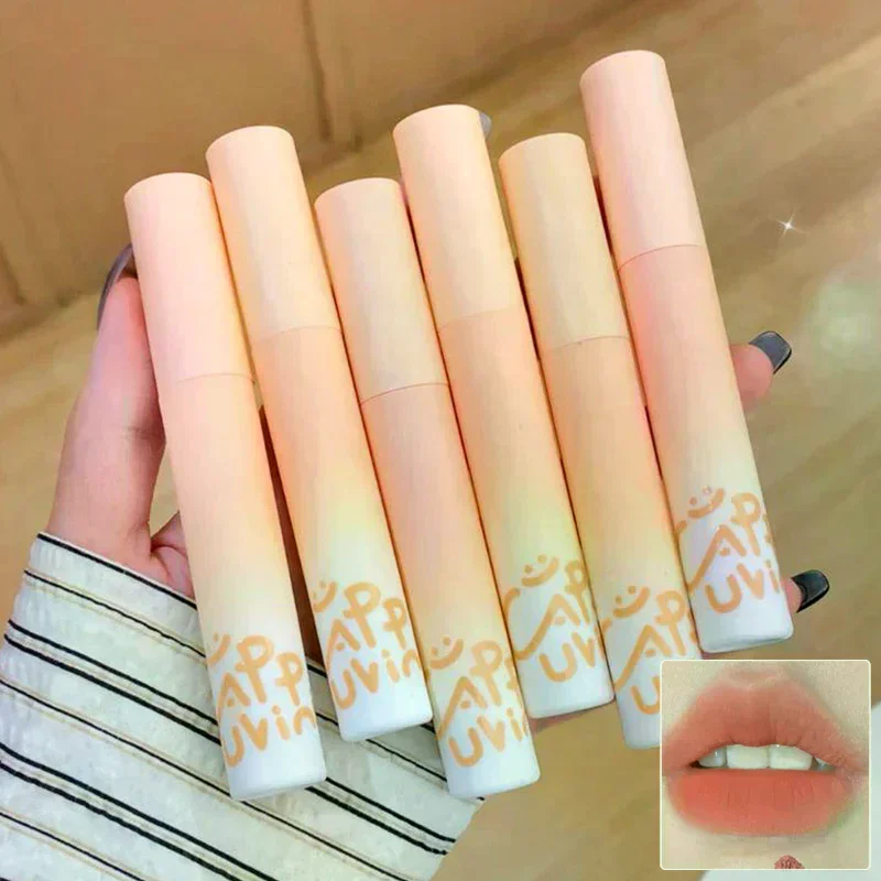 Cappuvini Zucca Albicocca Fango per labbra Velluto Crema per labbra Texture opaca Rossetto Sovrapposizione Base Colore Rosa Arancione Lucidalabbra Tinta Cosmetico