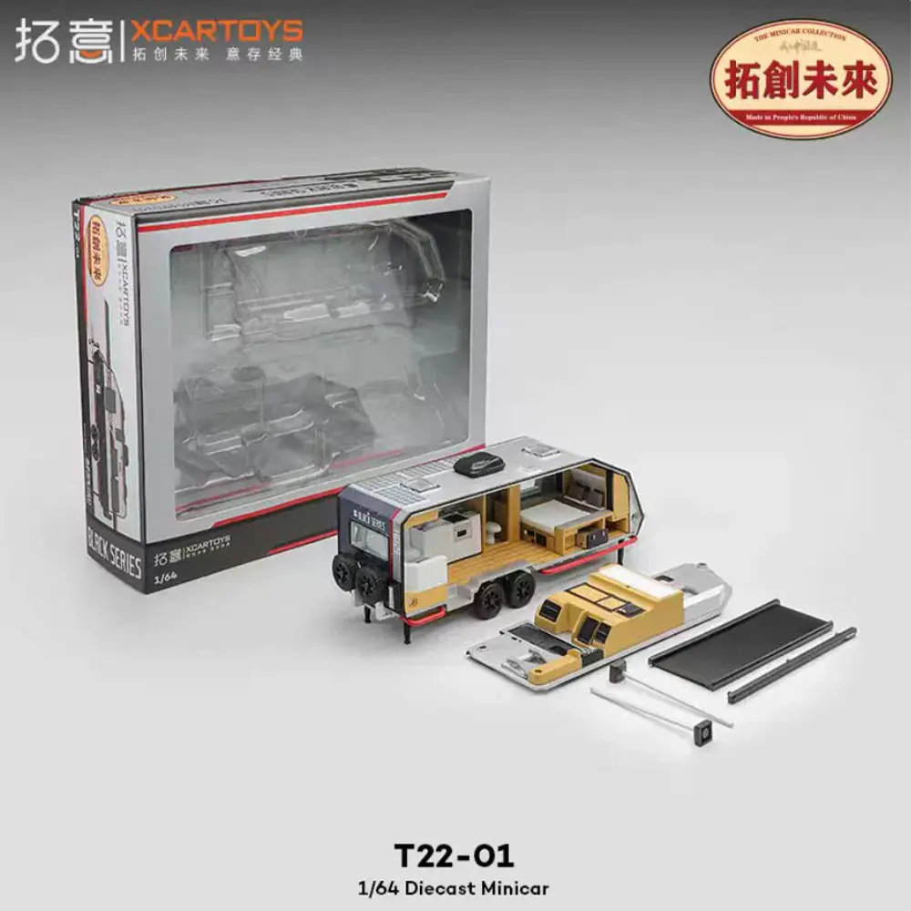 

Модель автомобиля Tuoyi POPRACE 1:64 из сплава, T22-01, черно-серебристая расцветка, имитация прицепа-дача, коллекционные украшения, подарки для мальчиков