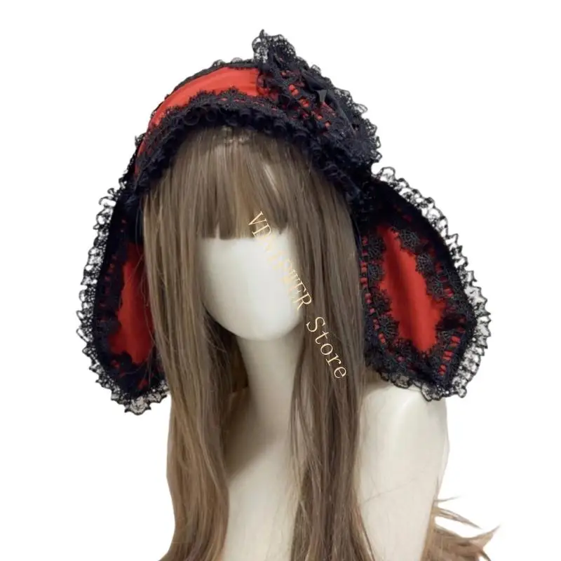 adorkable Rabbits Lace Headpiece for Pross Hirtbands Hairbands Fun head easter hair for children d08e