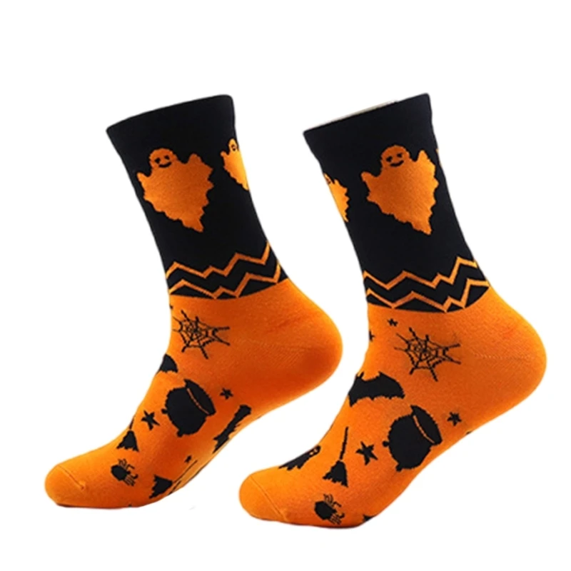 Mystical Ghostly Socks for Unisex Cotton Socks for Halloween Celebrations