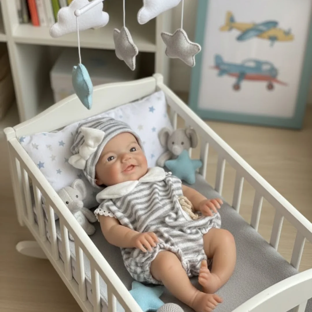 2 Sets Clothes/13Inch Open Mouth Charlie bebe reborn de silicona Boy Doll With Hanmade Paint Skin Soft Reborn Boy Doll