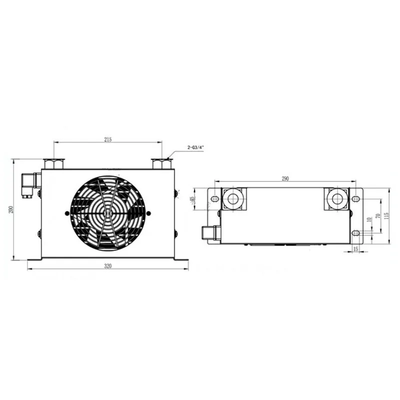 AH0608T-CA 60L/min Hydraulic Air Cooler Hot Selling Hardware Tools Fan Air Cooling Oil Cooler 110v/220v/24v Fuel tank cooling