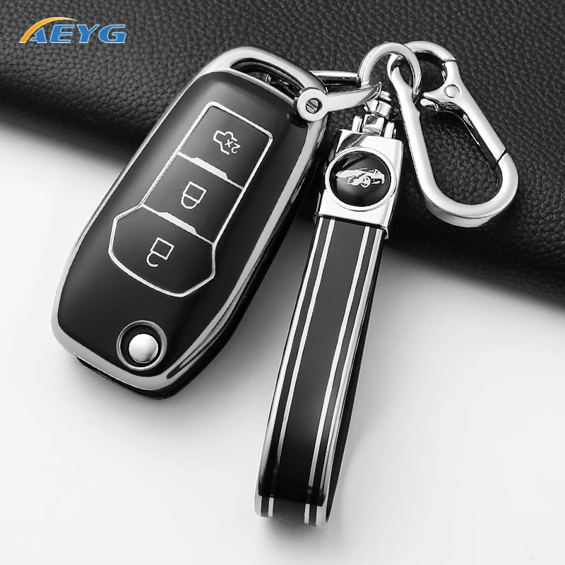 

Car Key Case Cover Shell Fob For Ford Fusion Fiesta Escort Mondeo MK4 Ranger Everest S Max Kuga2 Keychain Accessories