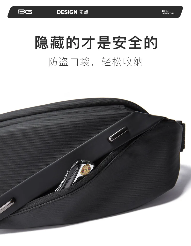 BANGE Big Capacity Waterproof Multifunction Crossbody Bag Men Shoulder Bag Male Sling Chest Bags For Waist Belt Matching