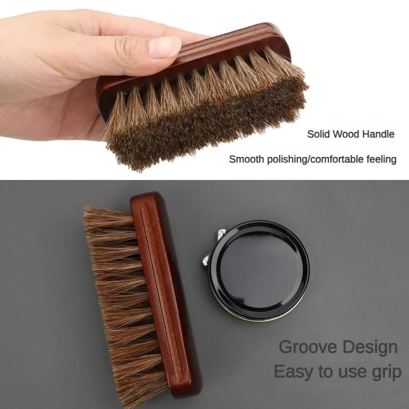 Car Interior Horse Hair Brush Leather Seat Detail Cleaning Brush Does Not Damage Leather Furniture Clothing Polishing Brush Tool