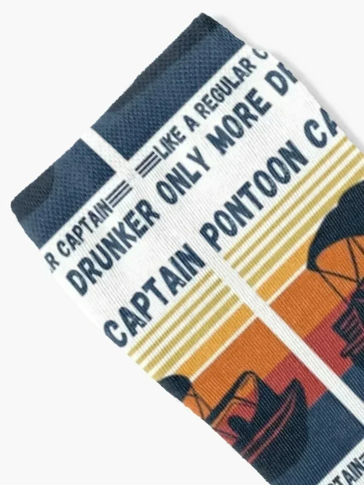 Pontoon Captain Like A Regular Captain Only More Drunker Socks christmas stocking designer brand golf Climbing Socks Women Men's