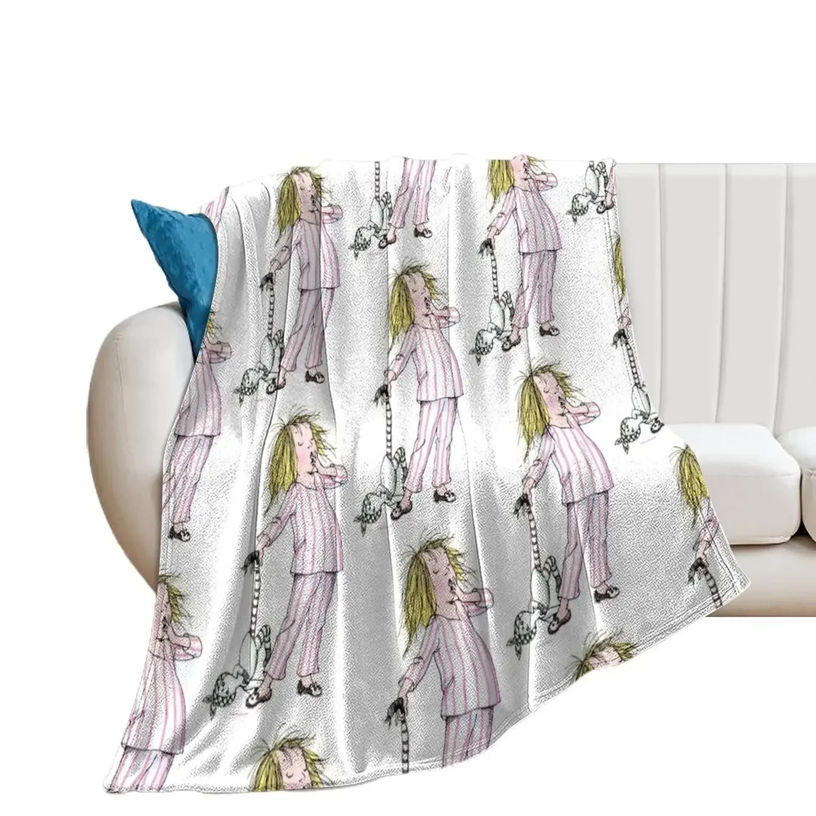 Yawning Eloise in her Pajamas Throw Blanket valentine gift ideas Decorative Sofa Blankets