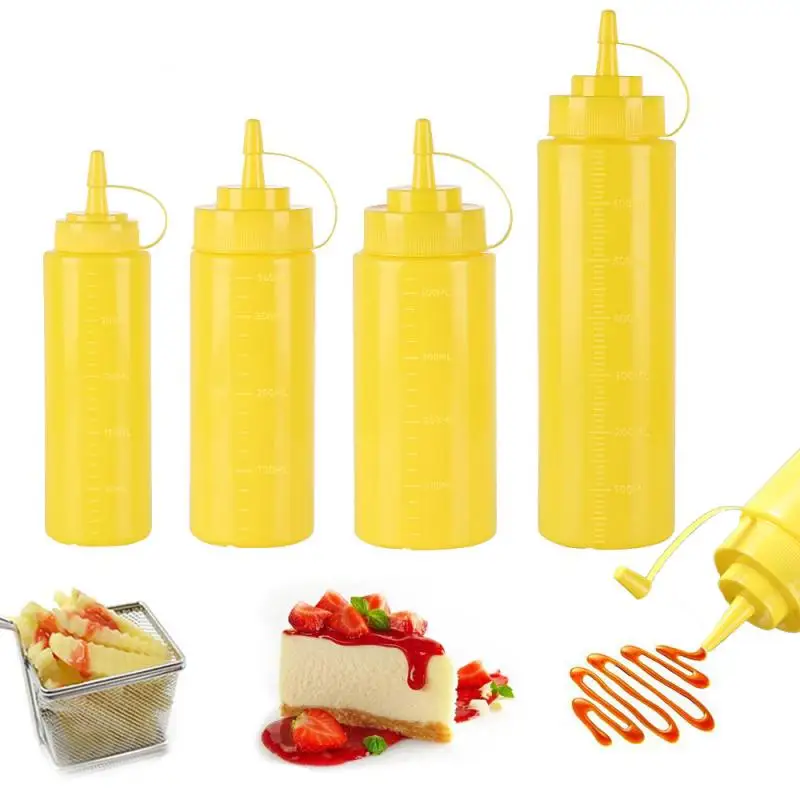 Plastic Squeeze Bottle 8-24oz Condiment Squeeze Bottle Multipurpose Squirt Bottle for KetchupBBQ Sauce Ets multi Syrup Dispenser