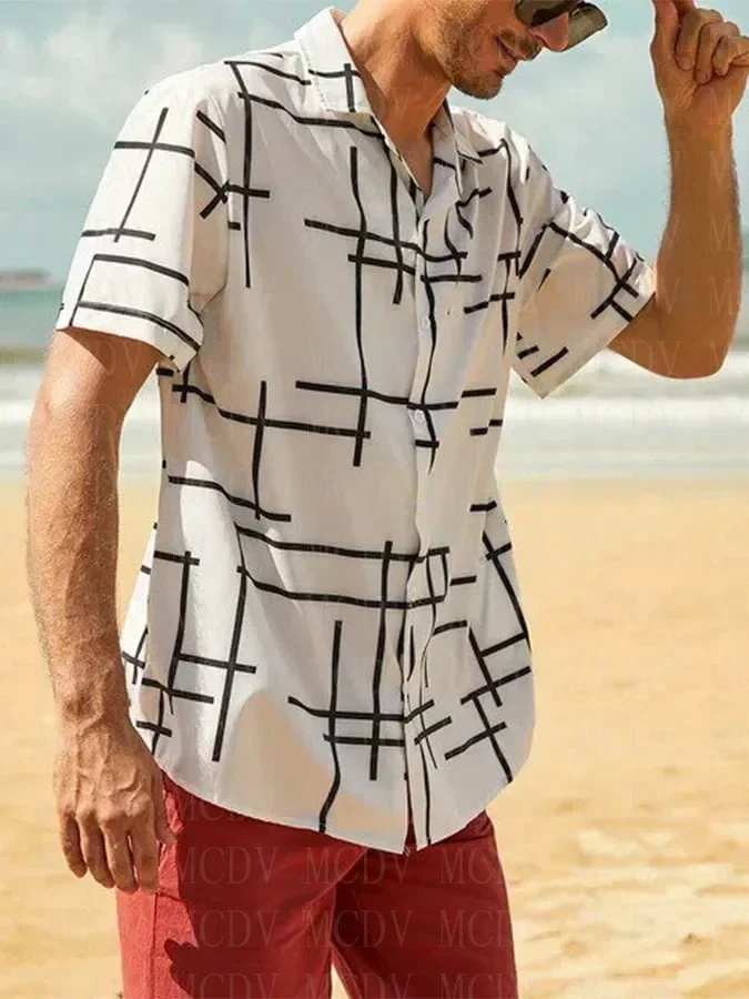 Rainbow Plaid Printed Casual Shirt 3D Hawaiian Shirts Summer Women For Men Shirts
