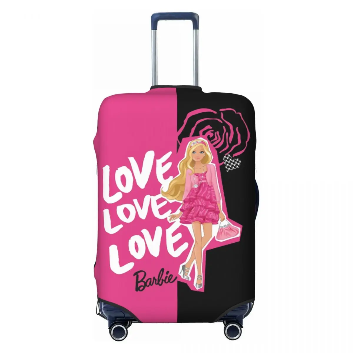 Juste de bagage de voyage Barbie personnalisée pour fille rose, housse de protection contre la poussière, housse de valise, convient à 18-32 po