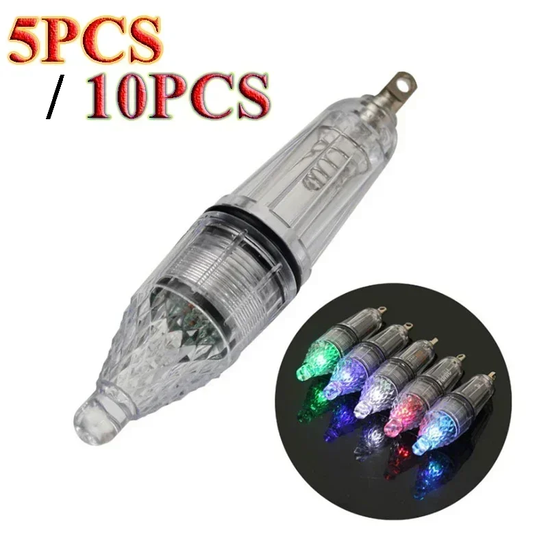 5/10PCS 12 centimetri 17 centimetri Goccia Profonda Subacquea LED Richiamo Luce 0-300M Pesca Calamari Flash Lampada Pesca Notturna Pesca in Mare accessori