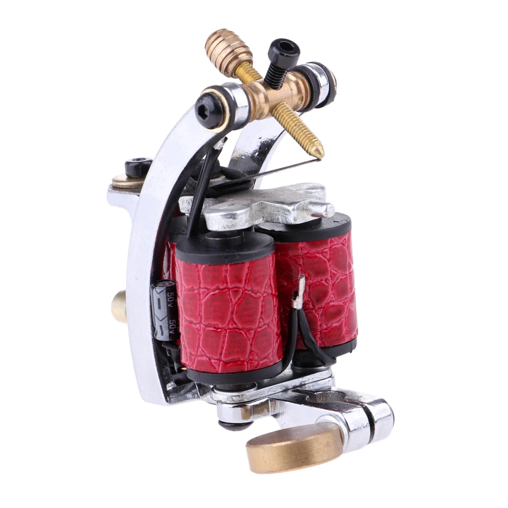 

Tattoo Machine Straight Shader Circle Liner with 3 Grips Supplies - Red