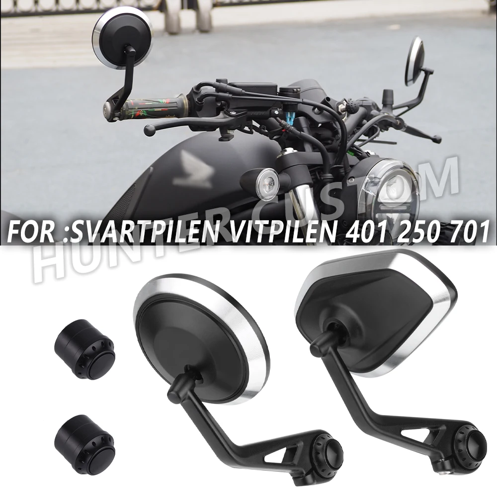 

Motorcycle Bar End Mirror Handlebar Rear View Mirrors CNC Aluminium Alloy For Husqvarna Svartpilen Vitpilen 401 250 701