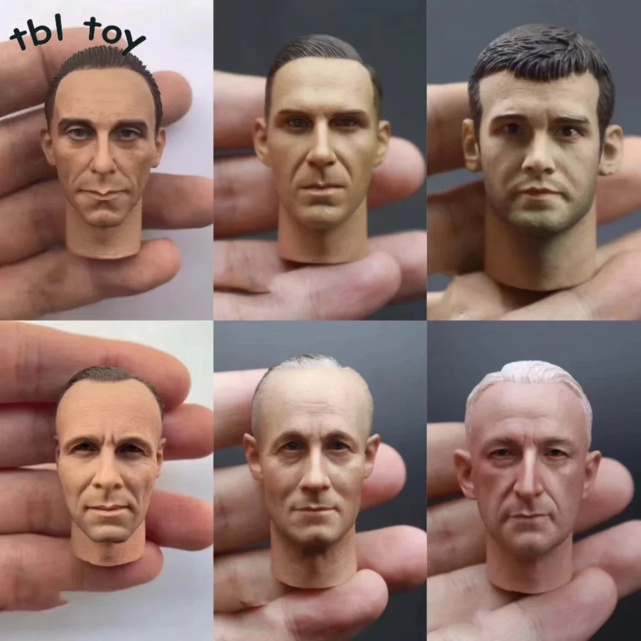 1/6 Scale World War II Male Soldier Doll Head Sculpt Carving Model for 12 Inch Action Toy Figures Accessories Body