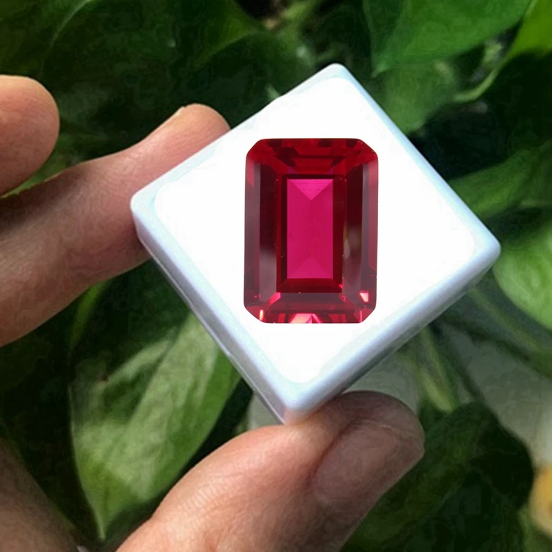 Rubí de sangre de Paloma Natural, rubí de prueba UV, 12x16mm, 12,50 Cts, Sri-Lanka VVS, corte esmeralda, piedra preciosa suelta para cuentas de joyería