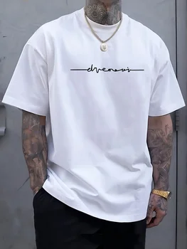 Summer Casual Men's T-shirt Clothing Simple Daily Letter Graphic Printed T-shirt Oversized Loose Round Neck Short Sleeve Tee