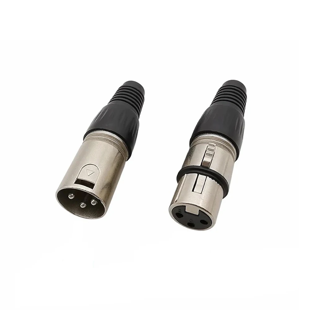 1/2/10Pcs 3 Pin XLR Audio Cable Connector MIC Male Plug Female Jack Microphone Wire Connector Adapter