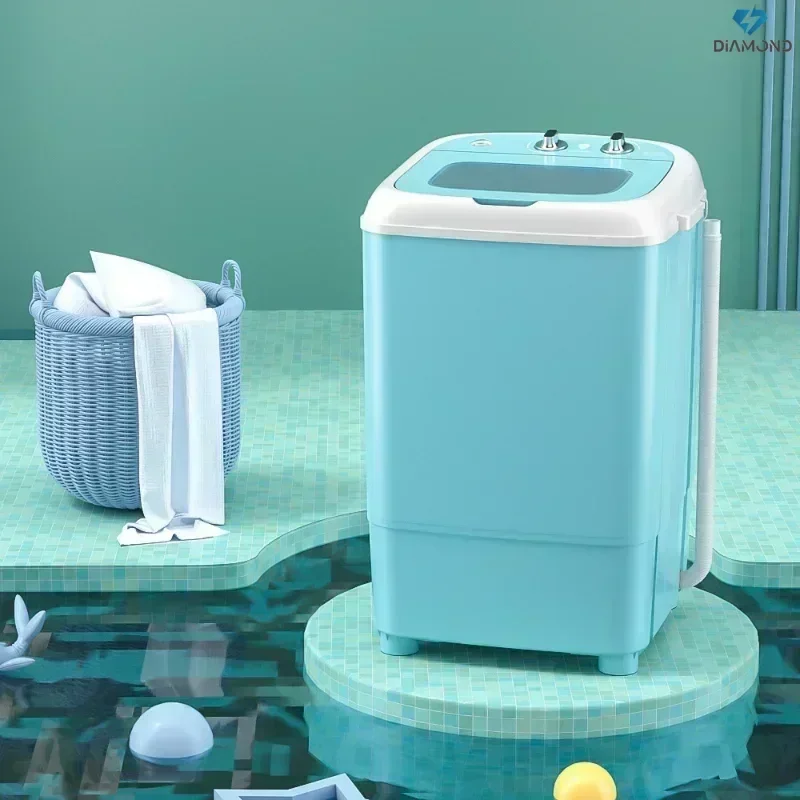 Mini electric washing machine for home use. 220V. Suitable for babies. Small semi-automatic. Washing machine and shoe brush