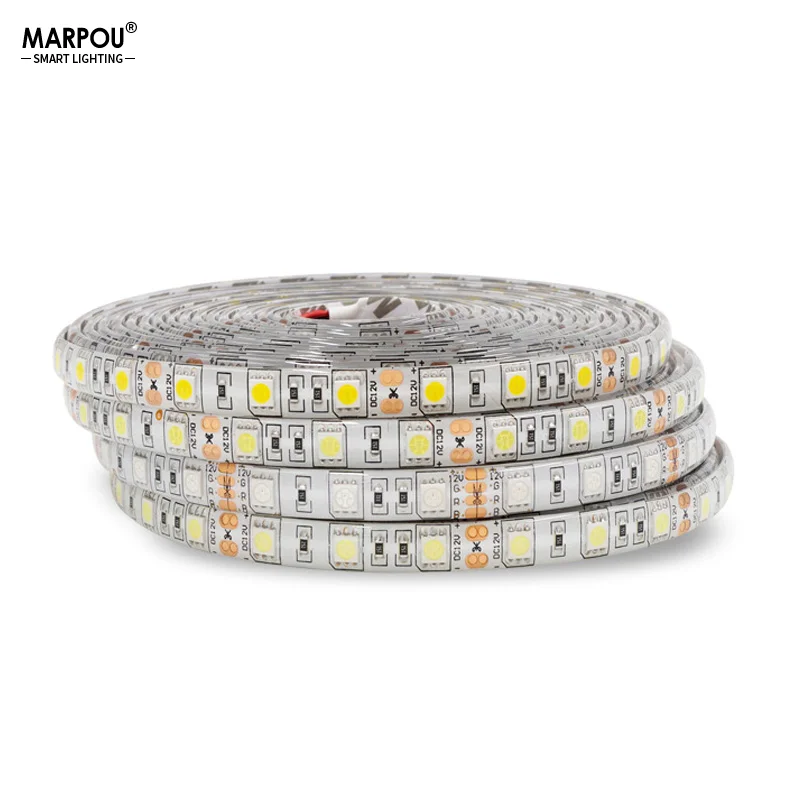 5M LED Strip SMD5050 Flexible Light 60LEDs/m 12V DC Waterproof IP65 IP20 Adhesive Tape White Room Decoration Cold RGB LED Strip