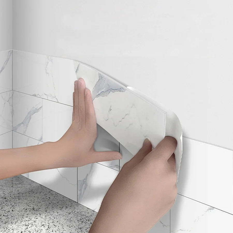 

3D PE Foam Marble Tile Wallpaper Self Adhesive Waterproof Thick Wall Sticker for Kitchen Bathroom Backsplash Home Decor