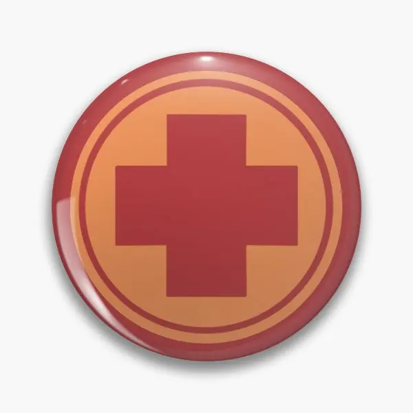 Team Fortress 2 Medic Symbol Red Soft Button Pin Collar Badge Cartoon Women Fashion Brooch Creative Lover Cute Gift Lapel Pin
