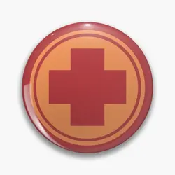 Team Fortress 2 Medic Symbol Red  Soft Button Pin Collar Badge Cartoon Women Fashion Brooch Creative Lover Cute Gift Lapel Pin