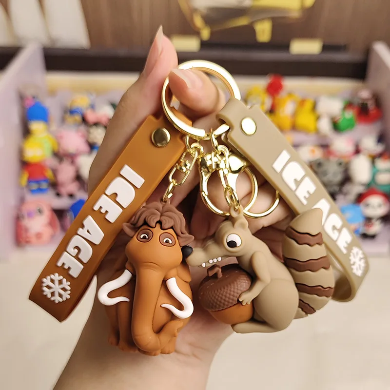 Ice age Keychains Manny Diego Sid Disney Keyrings Mammoth RAZ Anime Figure Keychain Sabre Birthday Gifts Christmas Jewelry