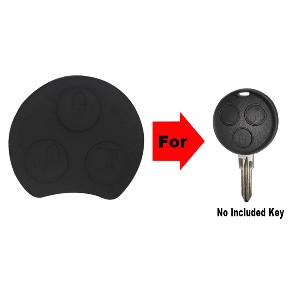 jingyuqin Replacement Car key Case Rubber Buttons For Benz Smart Car City Roadster Fortwo 3buttons