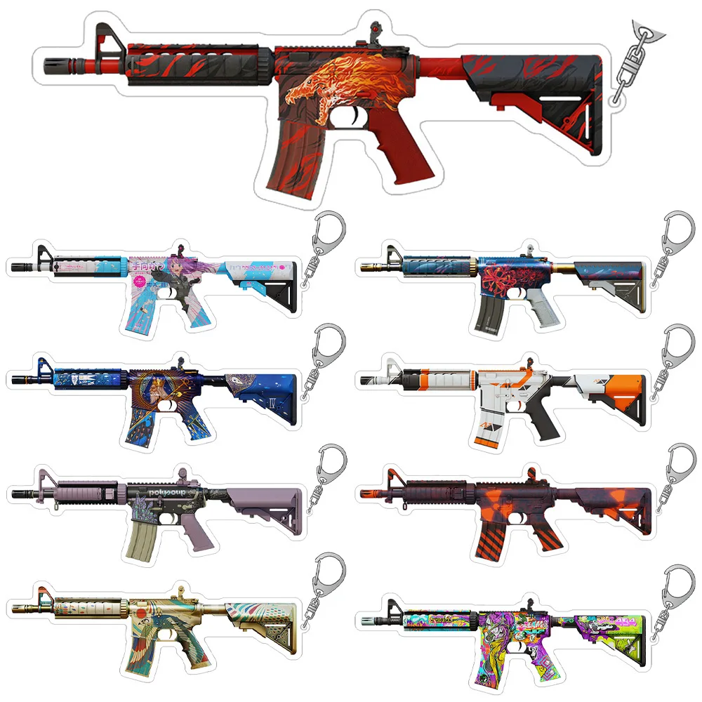 CS2 GO weapon rifle M4A4 Desolate Space Evil Daimyo Eye of Horus Neo-Noir Polysoup acrylic keychain Anime Toy Bag pendant gift