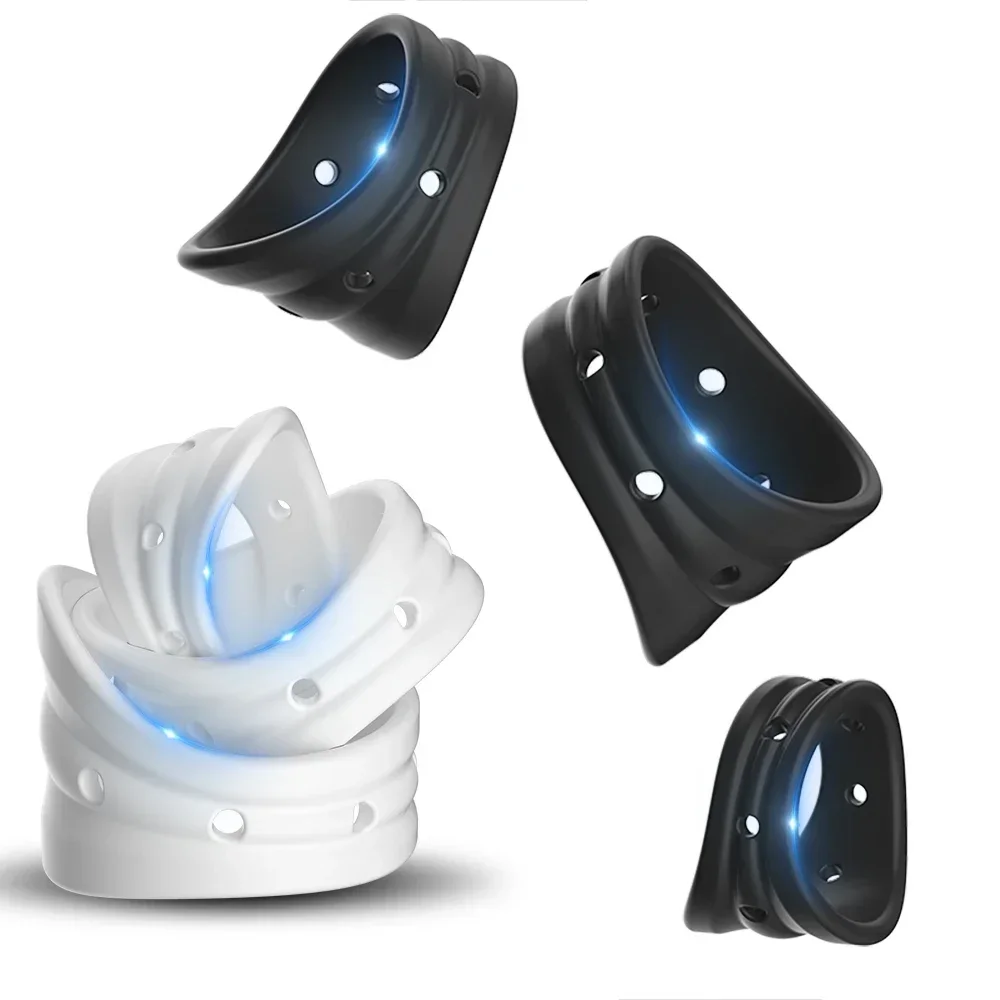 Reusable Silicone Lock Ring BDSM Phimosis Obstruction Penis Head Massage Delayed Ejaculation Male Masturbation Adult Sex Toy