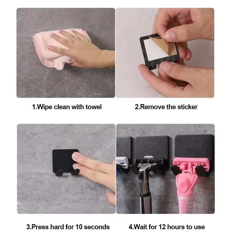 Shaving Razor Holder multi-function Men Shaving Shaver Storage Hook Wall Shelf Razor Rack Bathroom Kitchen Accessories Hooks image 6