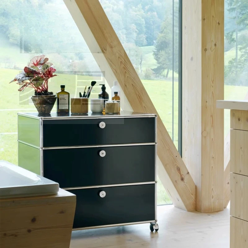 Pre-loved locker living room simple and modern black solid wood