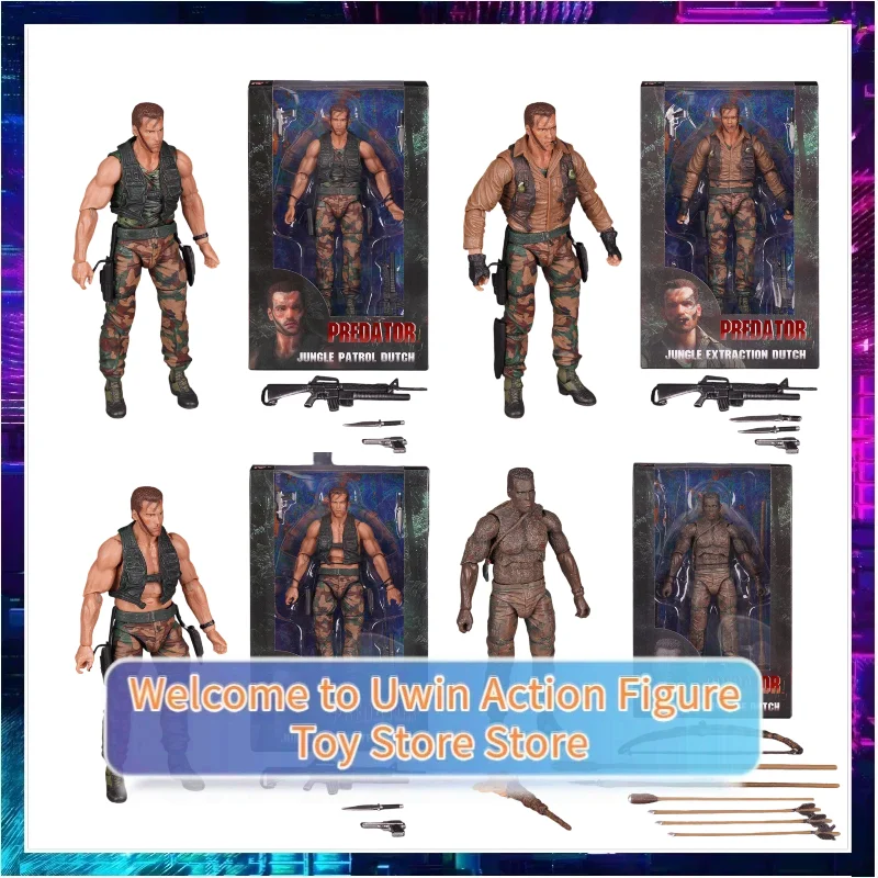 

[New in Stock] KO Version NECA Predator Jungle Extraction Dutch Action Figure Schwarzenegger Figurine Statue Model Toy Gift