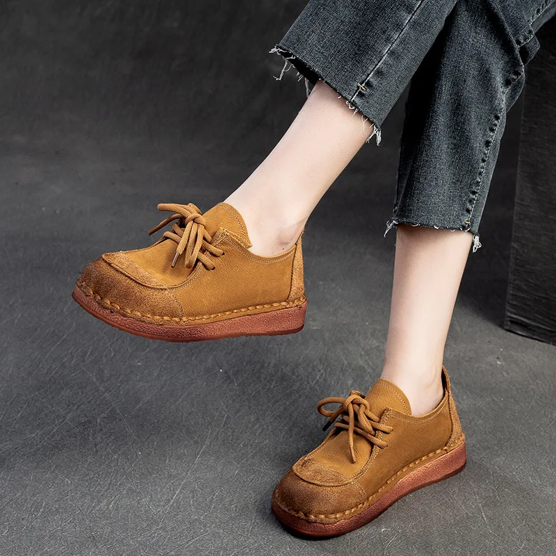 Koznoy 2.8cm Cow Suede Genuine Leather Shallow Soft Soled Luxury Ethnic Woman Elegance Moccasin Flats Summer Ladies Comfy Shoes