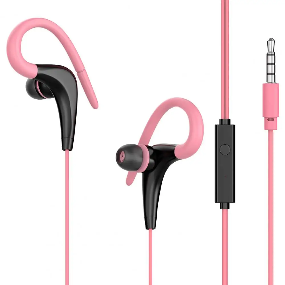 Wired Earphone Sensitive Noise Reduction Comfortable 3.5mm Stereo Ear Hook Earbud for Calling