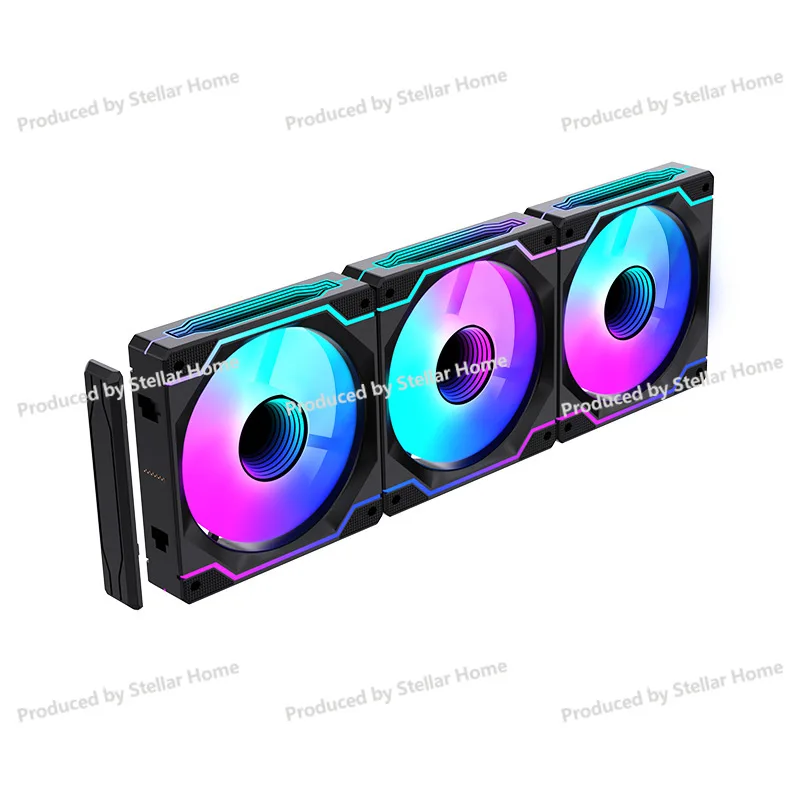Building Block Splicing Case Fan Desktop Computer Fan CPU Fan Silent 12CM Temperature Control Cooling