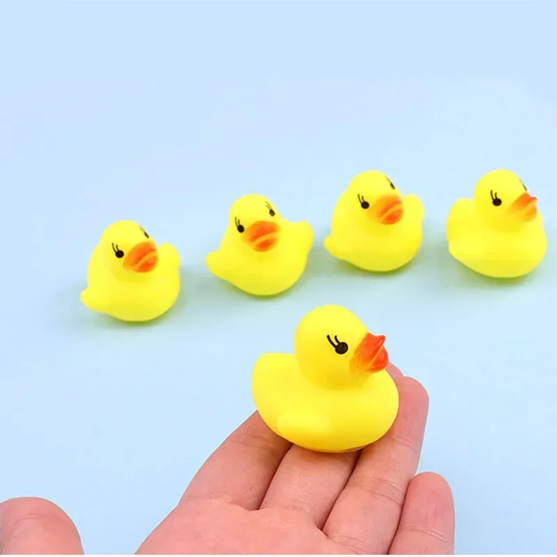 5pcs/set Kawaii Water Bath Toys Small Yellow Duck Baby Toy Rubber Duck Animal Beach Swim Toy for Children Float Animal