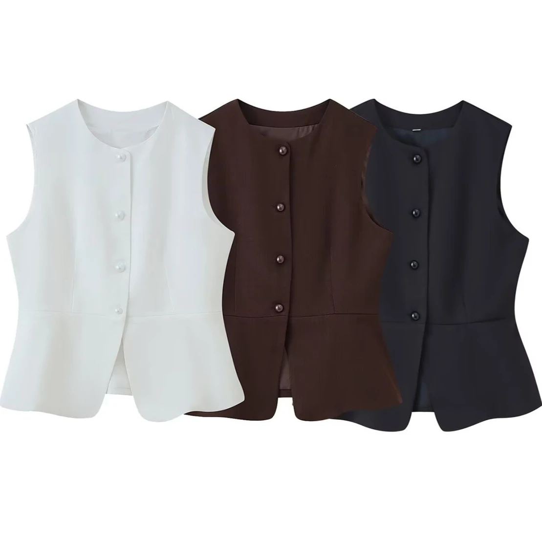 Cardigan Women Sweaters Coats Round Neck Jackets Sleeveless Jumpers Y2k Streetwear Elegant Knit Open Stitch Autumn Winter 2026