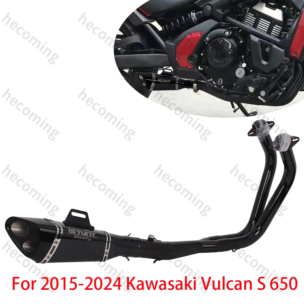 Slip on For Kawasaki Vulcan S650 VN650 EN650 650S Escape Moto Full System Motorcycle Exhaust Modified Muffler Link Front Pipe