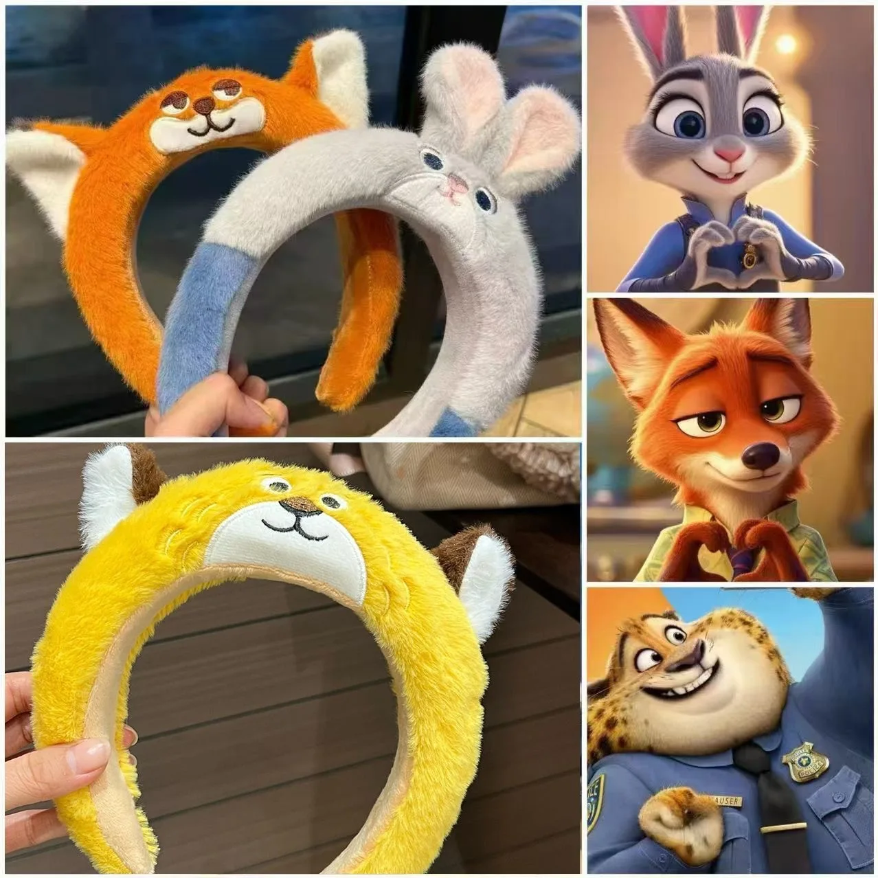 

Kawaii Disney Judy Hopps Fluffy Headband Cute Nick Wilde Hairband for Outdoor Adventures and Photo Accessories Girl Gift