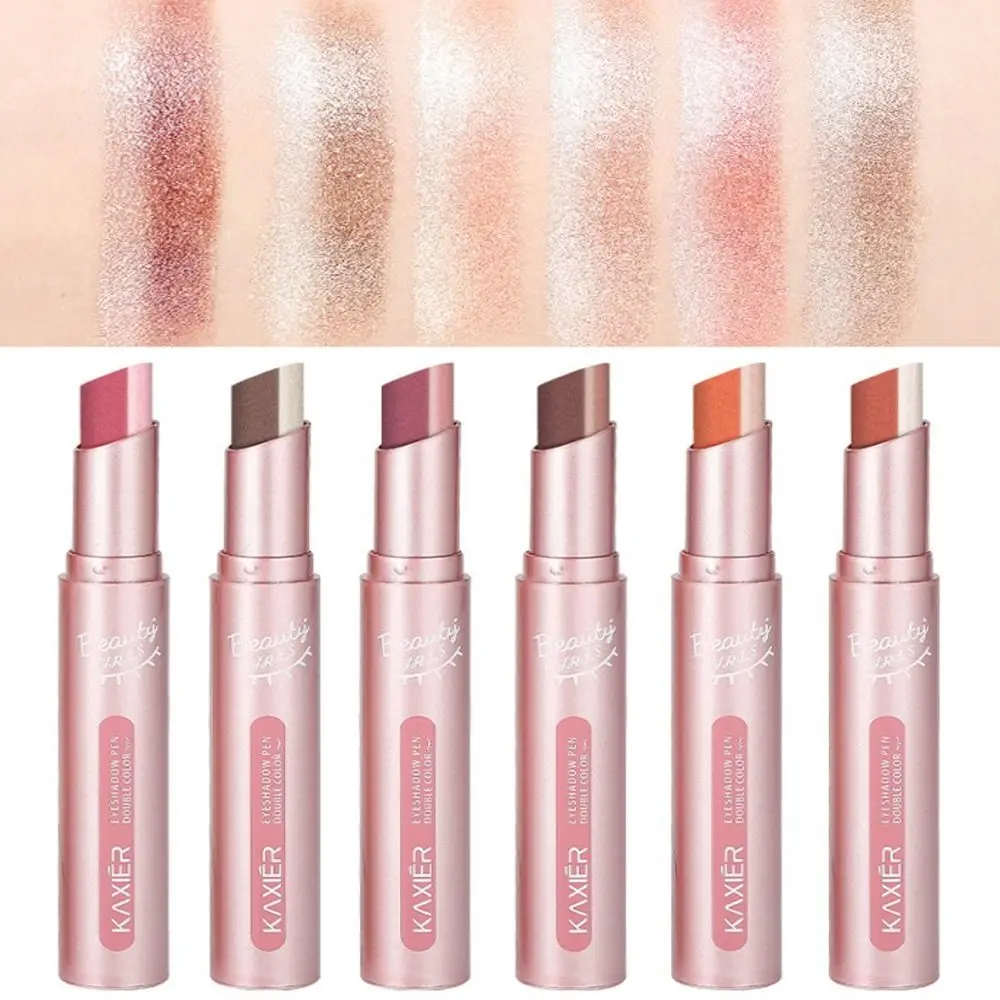 Stereo Gradient Glitter Lidschatten Schönheit Perl glanz Lidschatten Stift Augen Make-up liegend Seidenraupen Stift zweifarbig Lidschatten Stick