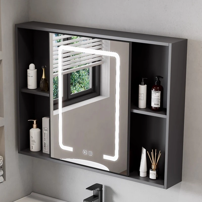 

Simple and modern bathroom mirror cabinet Bathroom wall mounted makeup and dressing smart mirror No-drill mobile da bagno